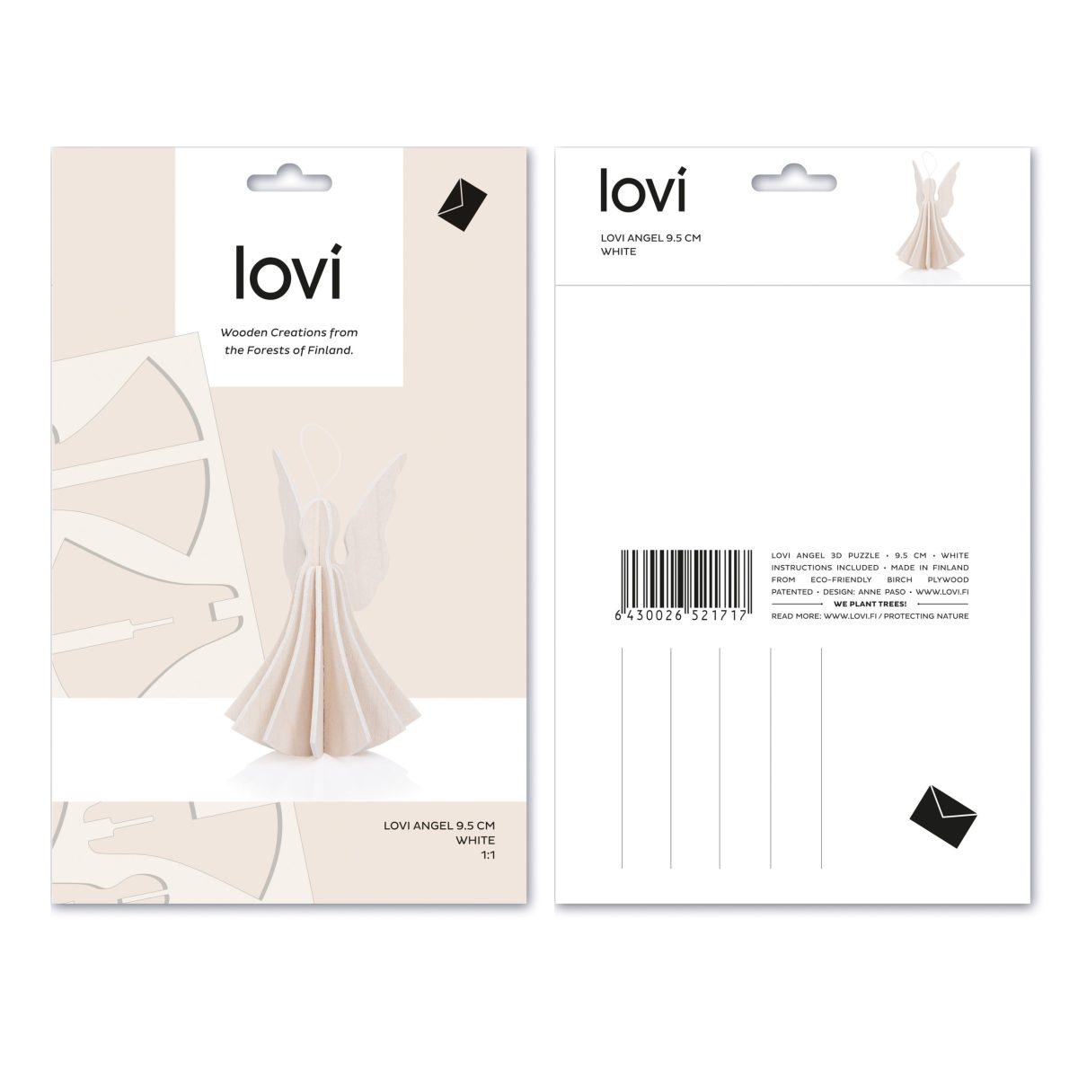 Lovi Engel 9,5 cm hvid